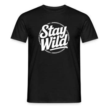 Stay Wild - Adventure Proverb - Men's T-Shirt - black - Front - AI Model Male 178 light (178cm)