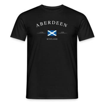 Aberdeen Scotland – Holiday Souvenir & Gift - Men's T-Shirt - black - Front - AI Model Male 178 light (178cm)