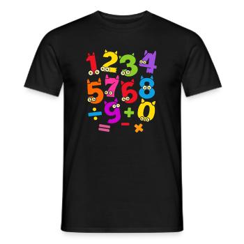 Motif Monstre Numérique Vibrant du Jour des Nombres - T-shirt homme - noir - Devant - AI Model Male 178 light (178cm)
