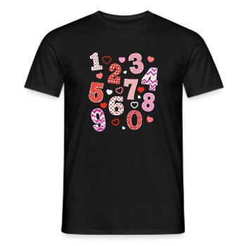Collection de nombres « Number Day Playful Heart » - T-shirt homme - noir - Devant - AI Model Male 178 light (178cm)
