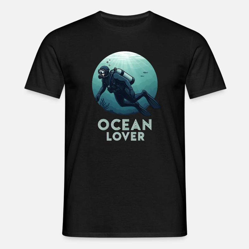 Ocean Lover Diver - Men's T-Shirt - black