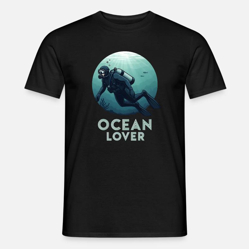Ocean Lover Taucher - Männer T-Shirt - Schwarz