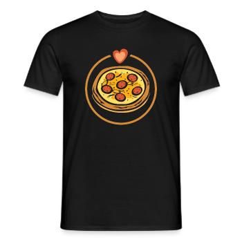 Pizza Love – Heart for Foodies - Men's T-Shirt - black - Front - AI Model Male 178 light (178cm)
