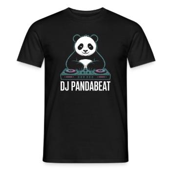 DJ PANDABEAT Panda DJ Beats Rave Club Musik - Männer T-Shirt - Schwarz - Vorne - AI Model Male 178 light (178cm)