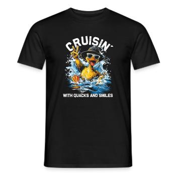 Rubber duck crew enjoys cruise - Men's T-Shirt - black - Front - AI Model Male 178 light (178cm)