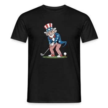 Golf Player Grandpa Independence Day 4th of July - Men's T-Shirt - black - Front - AI Model Male 178 light (178cm)