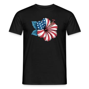 Fleuriste Fleur d'hibiscus Jour de l'Indépendance 4e - T-shirt homme - noir - Devant - AI Model Male 178 light (178cm)