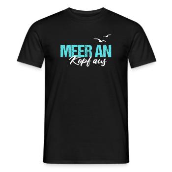 Sea on Head from North Sea Hamburg North German Coast - Men's T-Shirt - black - Front - AI Model Male 178 light (178cm)