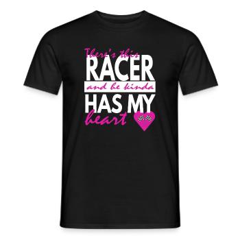kierowca wyścigowy ma moje serce - T-shirt męski - czarny - Przód - AI Model Male 178 light (178cm)