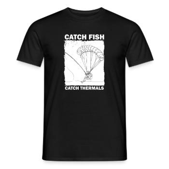 Angler mit Fallschirm - Männer T-Shirt - Schwarz - Vorne - AI Model Male 178 light (178cm)