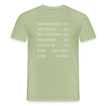 IT weekdays codes - Men's T-Shirt - sage - Front - AI Model Male 178 light (178cm)