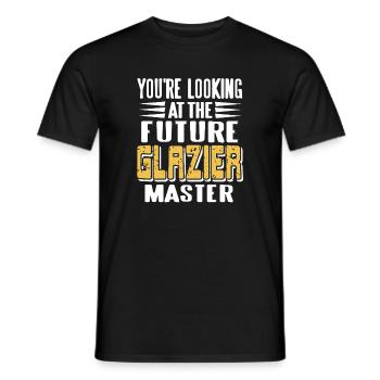 Future Glazier Master in Training Funny Worker - Men's T-Shirt - black - Front - AI Model Male 178 light (178cm)