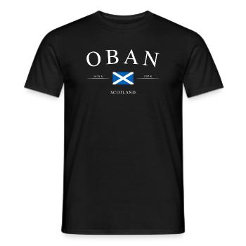 Oban Scotland – Holiday Souvenir &amp; Gift - Men's T-Shirt - black - Front - AI Model Male 178 light (178cm)