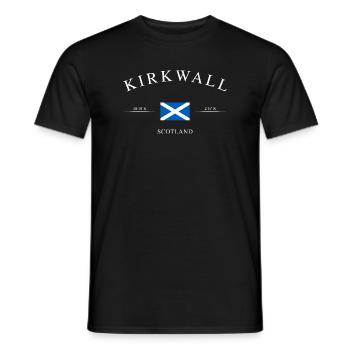Kirkwall Schottland – Urlaub Souvenir & Geschenk - Männer T-Shirt - Schwarz - Vorne - AI Model Male 178 light (178cm)