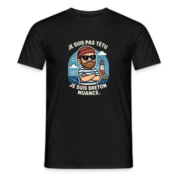 Brittany - I'm Not Stubborn I'm Breton Funny - Men's T-Shirt - black - Front - AI Model Male 178 light (178cm)