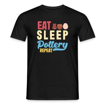 Eat Sleep Töpfern Wiederholen - Männer T-Shirt - Schwarz - Vorne - AI Model Male 178 light (178cm)