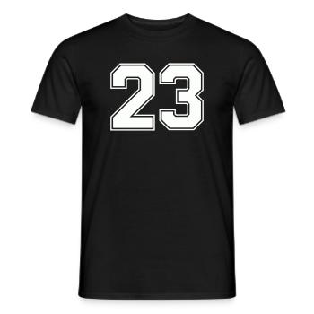 Geometric Number Design 23 - Men's T-Shirt - black - Front - AI Model Male 178 light (178cm)