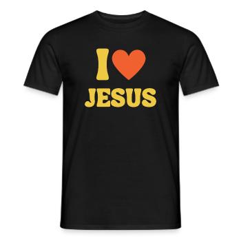 I Love Jesus Love Christian Shirt Faith - Men's T-Shirt - black - Front - AI Model Male 178 light (178cm)