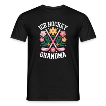 Eishockey Spruch Oma Eishockey Geschenk - Men's T-Shirt - black - Front - AI Model Male 178 light (178cm)