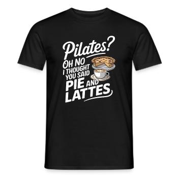 Pie and Latte Humour Design - Men's T-Shirt - black - Front - AI Model Male 178 light (178cm)