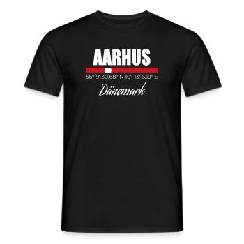 Aarhus - T-shirt homme - noir - Devant - AI Model Male 178 light (178cm)