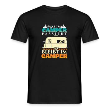 Camper Camping Caravan Saying - Men's T-Shirt - black - Front - AI Model Male 178 light (178cm)