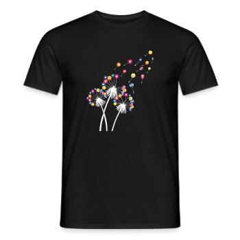 Dandelion Billiard Ball Funny Cue Sports Art - Men's T-Shirt - black - Front - AI Model Male 178 light (178cm)