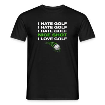 I love golf Golfer Golf Golfing - Men's T-Shirt - black - Front - AI Model Male 178 light (178cm)