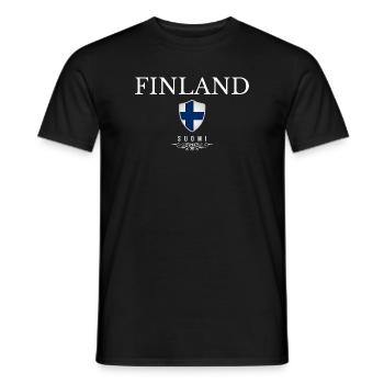 Finnish pride, minimalist sleek design - Men's T-Shirt - black - Front - AI Model Male 178 light (178cm)