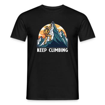 Continue d’escalader Mountaineer – Motif rétro de montagne - T-shirt homme - noir - Devant - AI Model Male 178 light (178cm)