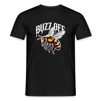 Bee Buzz Off Illustration - Men's T-Shirt - black - Front - AI Model Male 178 light (178cm)