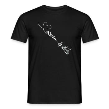 Vélo Montagnes Battement de cœur - T-shirt homme - noir - Devant - AI Model Male 178 light (178cm)