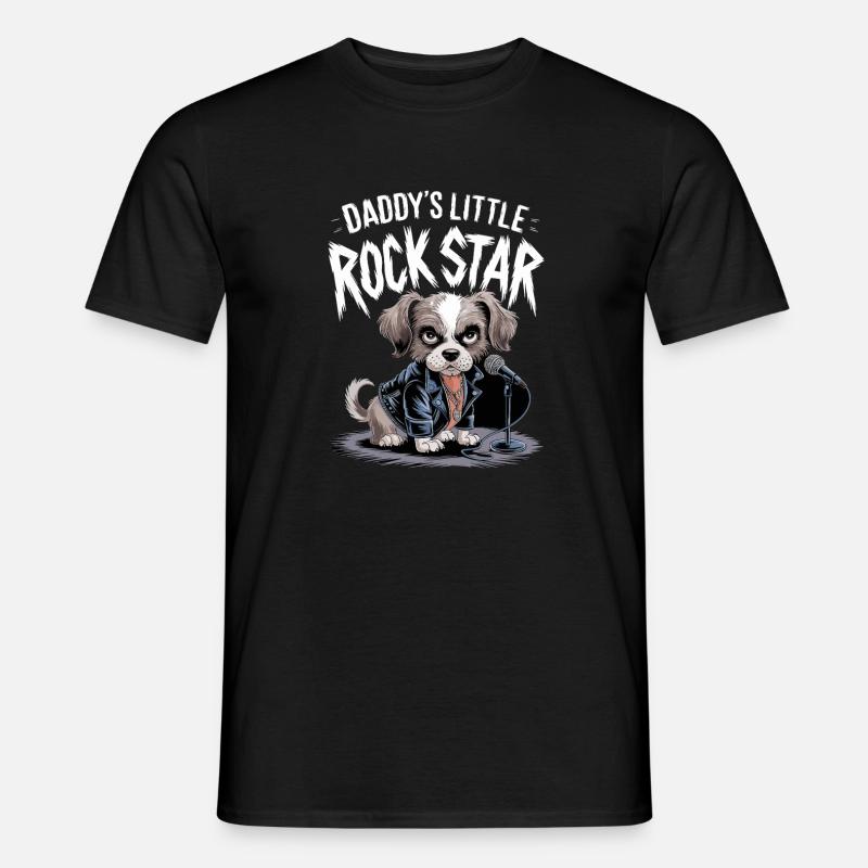Hündischer mit Lederjacke - Männer T-Shirt - Schwarz