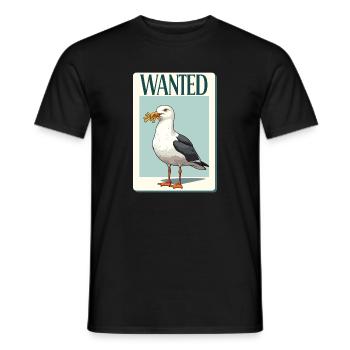 Je recherche une mouette avec des frites - T-shirt homme - noir - Devant - AI Model Male 178 light (178cm)