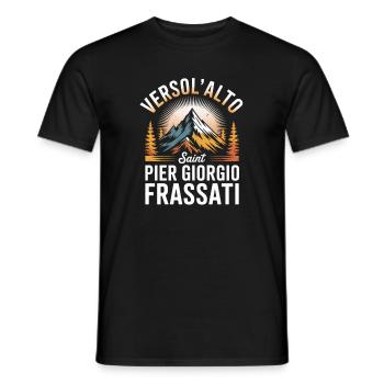 Verso L Alto Saint Pier Giorgio Frassati - T-shirt homme - noir - Devant - AI Model Male 178 light (178cm)