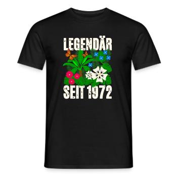 Légendaire depuis 1972 Fleurs - T-shirt homme - noir - Devant - AI Model Male 178 light (178cm)