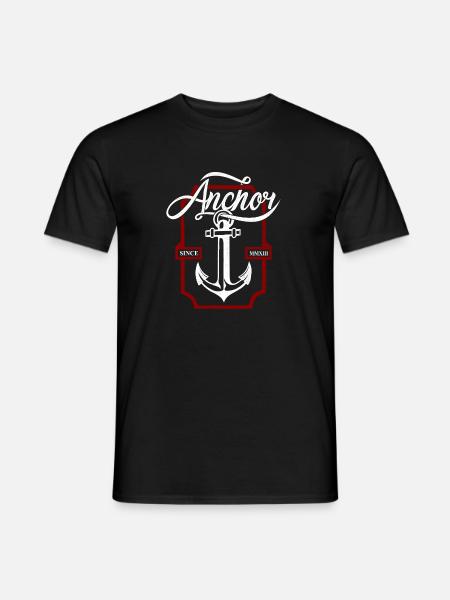 Vintage Anker Typografie – Retro nautisches Design - Männer T-Shirt - Schwarz