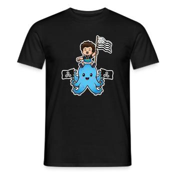 Bretagne Breizh – Bretonisches Kind Oktopus Gwenn ha Du - Männer T-Shirt - Schwarz - Vorne - AI Model Male 178 light (178cm)