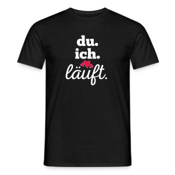 You I'm running – modern partner design - Men's T-Shirt - black - Front - AI Model Male 178 light (178cm)