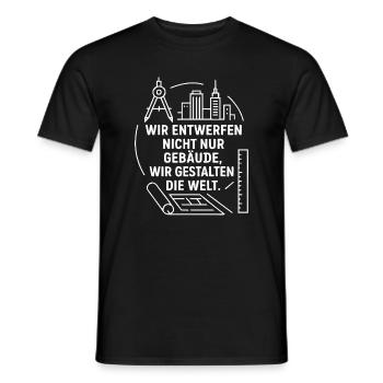 Architecture and design - Men's T-Shirt - black - Front - AI Model Male 178 light (178cm)