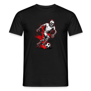 Skelett Fußballspieler gruselig Halloween - Männer T-Shirt - Schwarz - Vorne - AI Model Male 178 light (178cm)