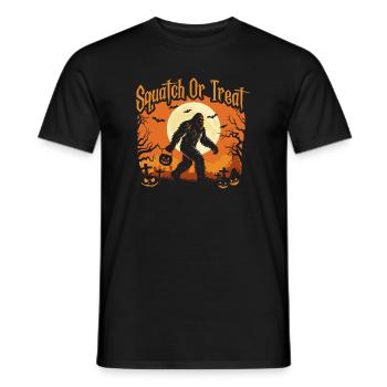Squatch Or Treat Spooky Bigfoot Halloween - Men's T-Shirt - black - Front - AI Model Male 178 light (178cm)