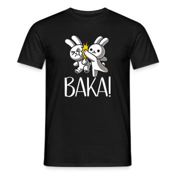 Get Out Unnecessary Social Contact Baka Anime - Men's T-Shirt - black - Front - AI Model Male 178 light (178cm)