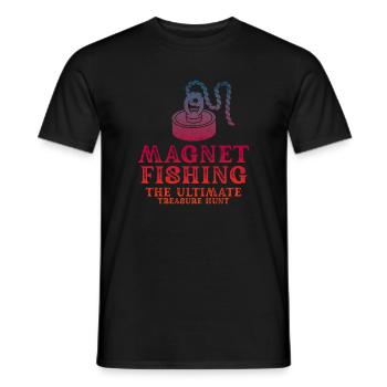 Neodymium Magnet Fishing Magnetic Fisher - Men's T-Shirt - black - Front - AI Model Male 178 light (178cm)