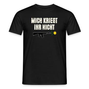 Protest pressure with weapon and flower - Men's T-Shirt - black - Front - AI Model Male 178 light (178cm)