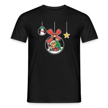 Beaver Christmas Snow Globe Beaver - Men's T-Shirt - black - Front - AI Model Male 178 light (178cm)