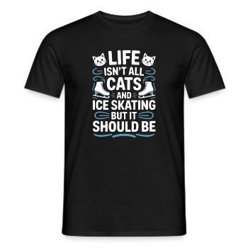 Chat de patinage sur glace Cadeau de patin à glace amusant - T-shirt homme - noir - Devant - AI Model Male 178 light (178cm)