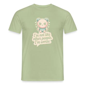 I'm Not Like Other People I'm Worse Frech Gothic - Men's T-Shirt - sage - Front - AI Model Male 178 light (178cm)