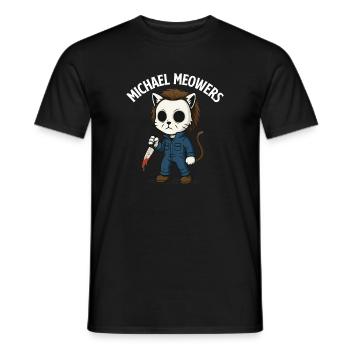 Michael Meowers Gruselige Halloween-Katzenparodie - Männer T-Shirt - Schwarz - Vorne - AI Model Male 178 light (178cm)