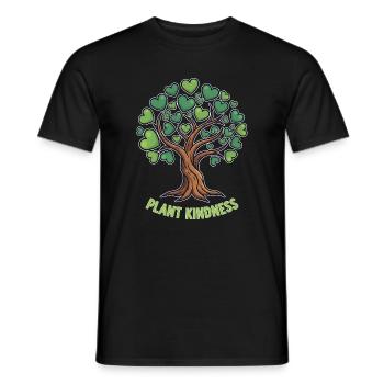 Plant Kindness Tree with Heart Leaves - Men's T-Shirt - black - Front - AI Model Male 178 light (178cm)